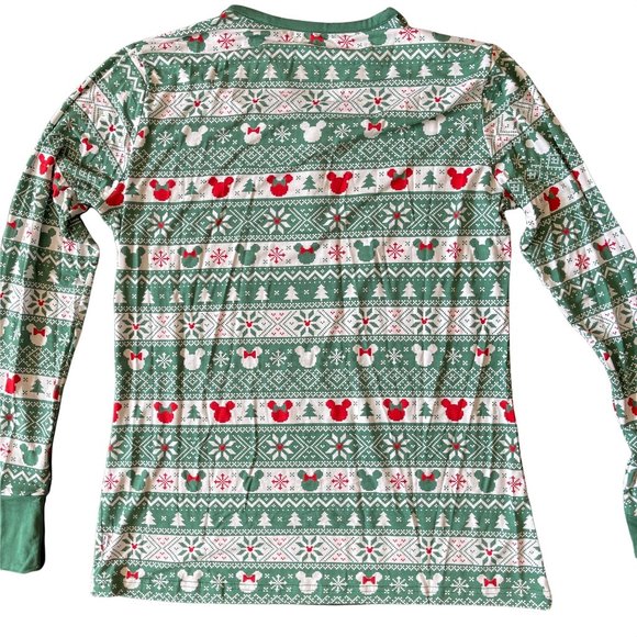 Little Sleepies Disney Pajama Top Mickey Fair Isle Size Medium Bamboo Viscose - Picture 9 of 9